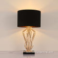 Gold metal bar decoration luxury style table lamp